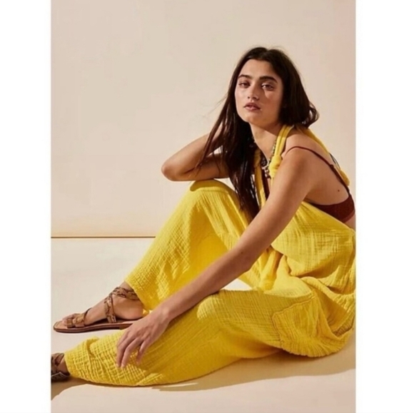 New!Free People Knot It Up Low Back Jumpsuit - Picture 3 of 12